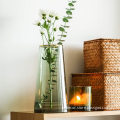 Modern Glass Vase with Gold Mouth for Home